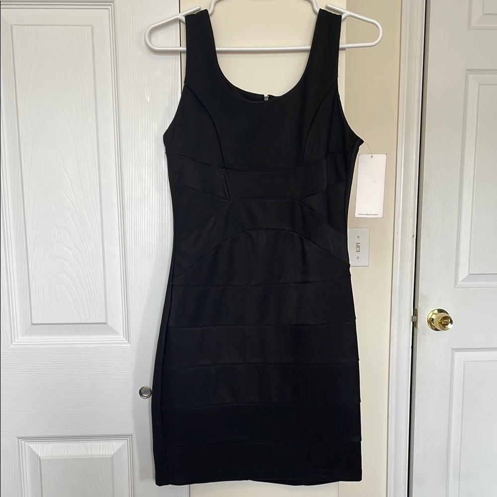 Ruby Rox Black Sheath Mini Dress for Cocktail